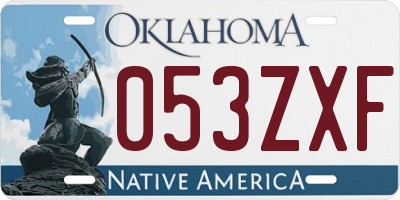 OK license plate 053ZXF