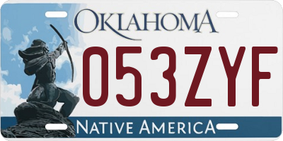 OK license plate 053ZYF