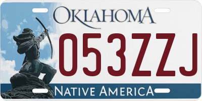 OK license plate 053ZZJ