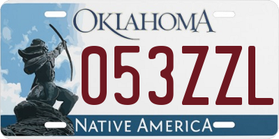 OK license plate 053ZZL