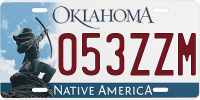OK license plate 053ZZM