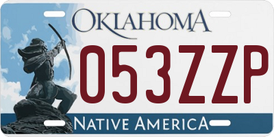 OK license plate 053ZZP