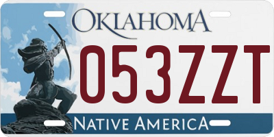OK license plate 053ZZT