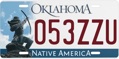 OK license plate 053ZZU