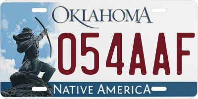 OK license plate 054AAF