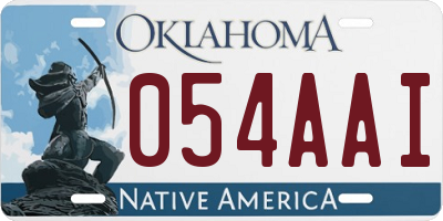 OK license plate 054AAI