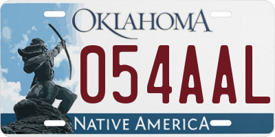 OK license plate 054AAL