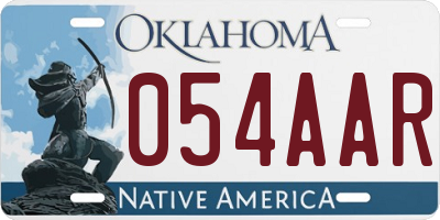 OK license plate 054AAR
