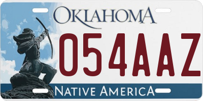 OK license plate 054AAZ