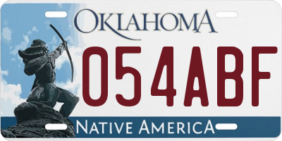 OK license plate 054ABF
