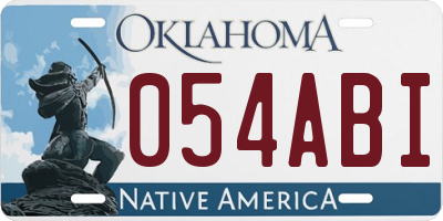 OK license plate 054ABI