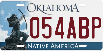 OK license plate 054ABP