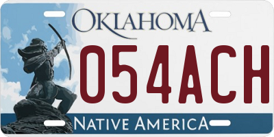 OK license plate 054ACH