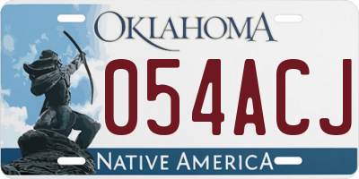 OK license plate 054ACJ
