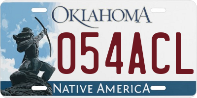 OK license plate 054ACL