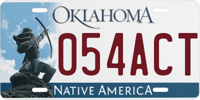 OK license plate 054ACT