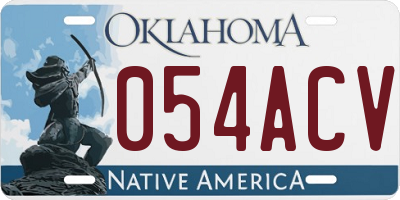 OK license plate 054ACV