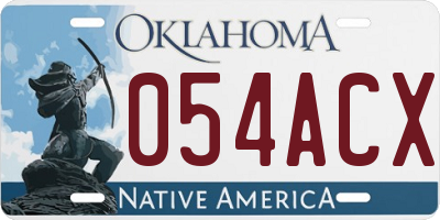 OK license plate 054ACX