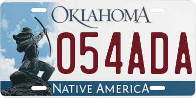 OK license plate 054ADA