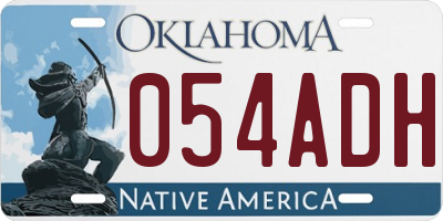 OK license plate 054ADH