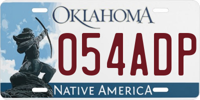 OK license plate 054ADP