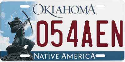 OK license plate 054AEN