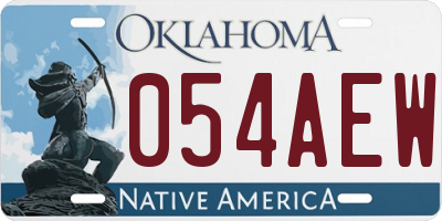 OK license plate 054AEW