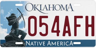 OK license plate 054AFH