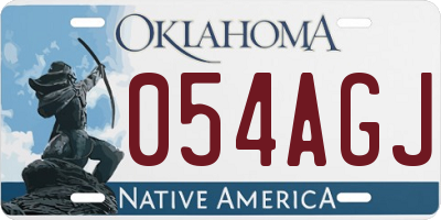 OK license plate 054AGJ