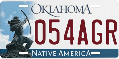OK license plate 054AGR