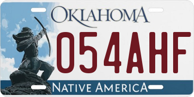 OK license plate 054AHF
