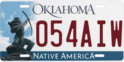 OK license plate 054AIW