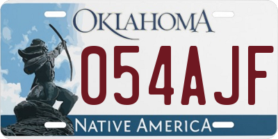 OK license plate 054AJF