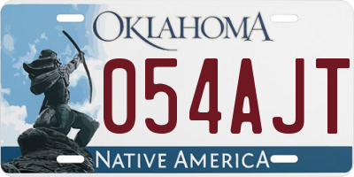 OK license plate 054AJT