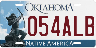 OK license plate 054ALB