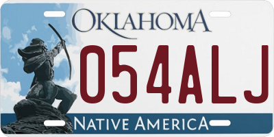 OK license plate 054ALJ