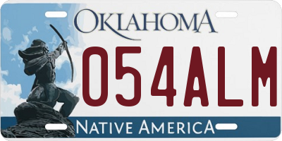 OK license plate 054ALM