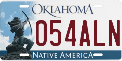 OK license plate 054ALN