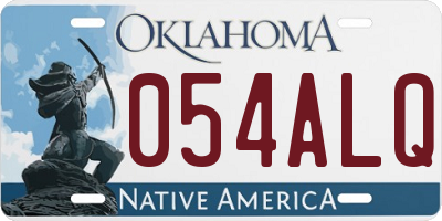 OK license plate 054ALQ