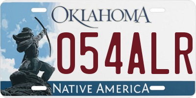 OK license plate 054ALR