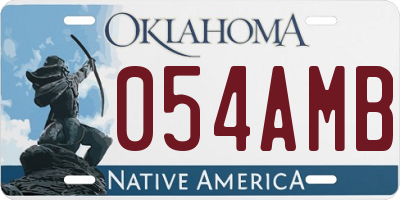 OK license plate 054AMB