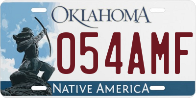 OK license plate 054AMF