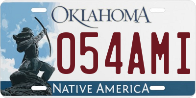 OK license plate 054AMI