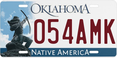 OK license plate 054AMK