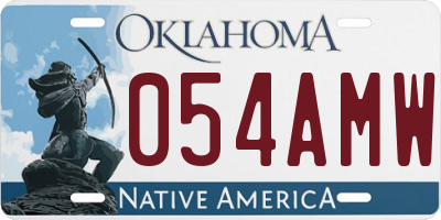 OK license plate 054AMW