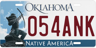 OK license plate 054ANK