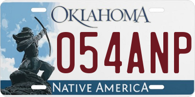 OK license plate 054ANP