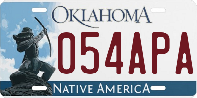 OK license plate 054APA