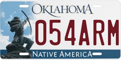 OK license plate 054ARM