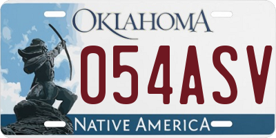 OK license plate 054ASV